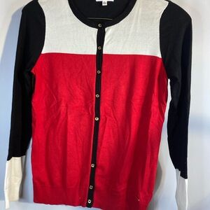 Calvin Klein Crew Neck Sweater Women Knit Buttons Up Long Sleeves Sweater size M